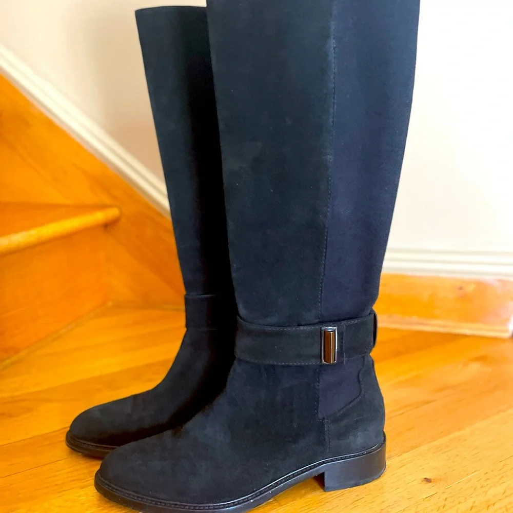 Aquatalia Giada Black Suede Leather
Tall Zip Up Riding Boots Size 7.5 - Picture 2 of 12